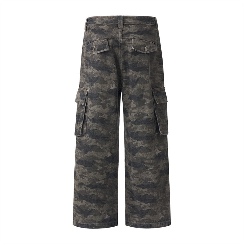 Cargohose für Herren – Loose Fit, weites Bein, Camouflage und Denim mit mehreren Taschen