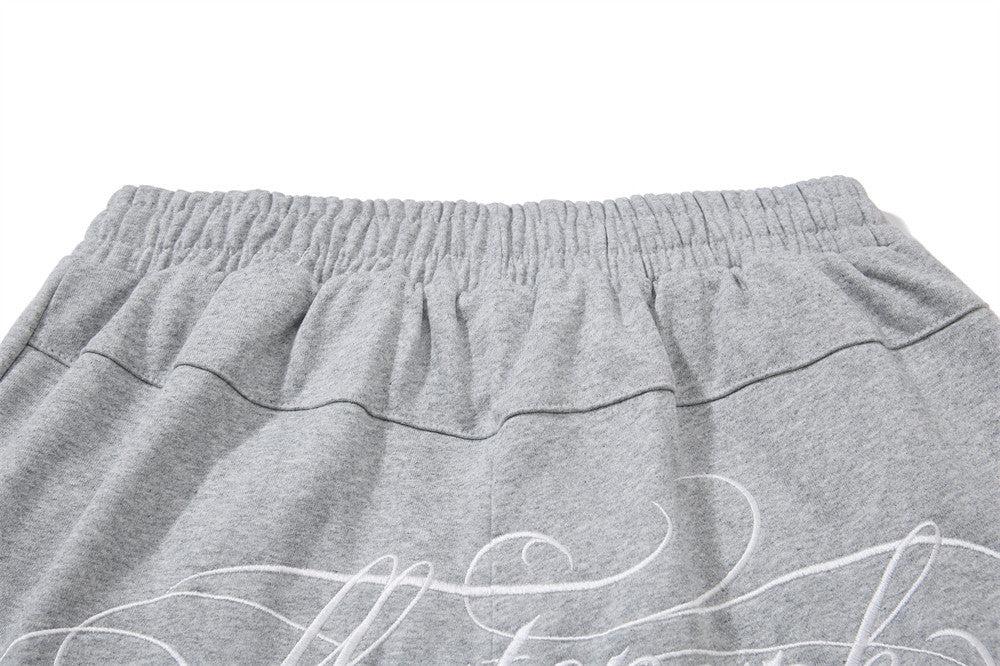 Wide-Leg Sweatpants with Gothic Script Logo — Relaxed Fit Streetwear Joggers