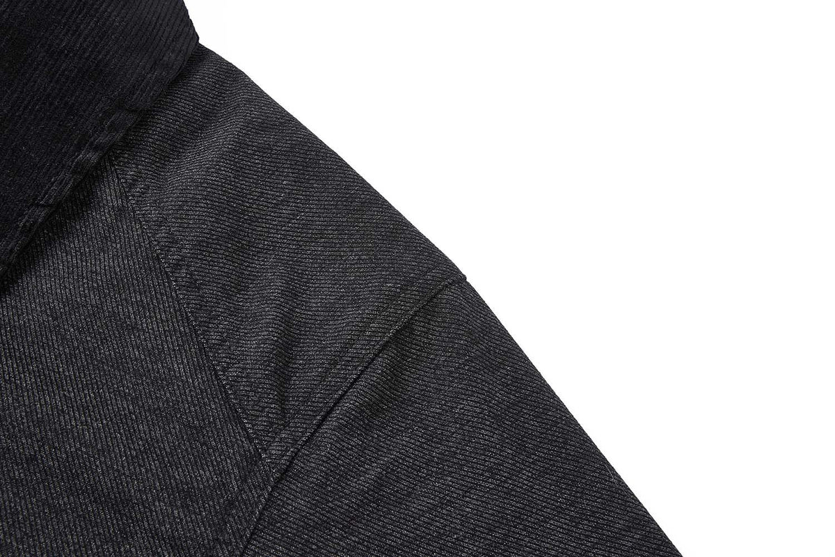 Men's Retro Harrington Jacket – Corduroy Collar, Full-Zip Bomber