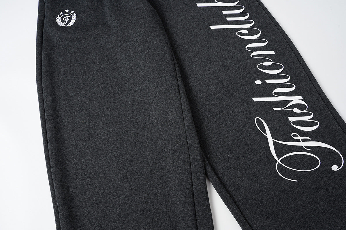 Wide-Leg Baggy Sweatpants with Fashionclub Script Print & Double-Waistband