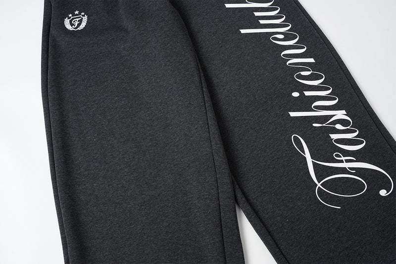 Wide-Leg Baggy Sweatpants with Fashionclub Script Print & Double-Waistband