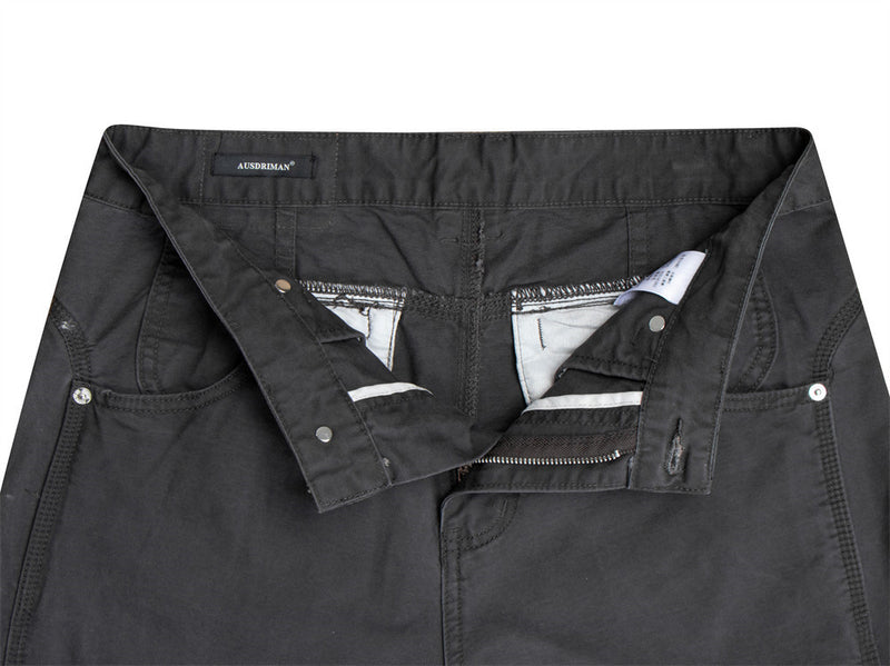 Wide-Leg Cargo Pants with Studded Multi-Pocket Detail in Dark Grey