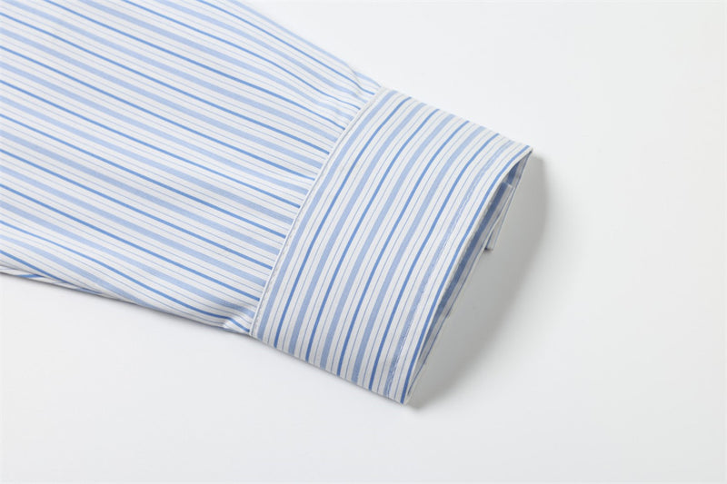 Striped Hooded Long-Sleeve Shirt – Relaxed Fit Button-Up