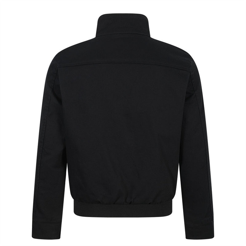 Chaqueta bomber corta para hombre con tiras de hebilla y cuello alto – Cazadora utilitaria con cremallera