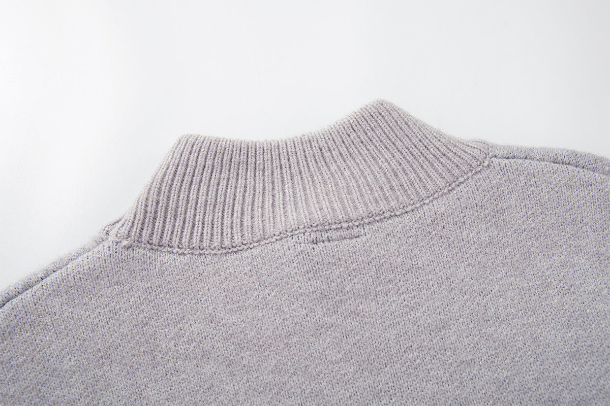 Union Jack Jacquard Knit Sweater – Oversized Crew Neck with Distressed Hem