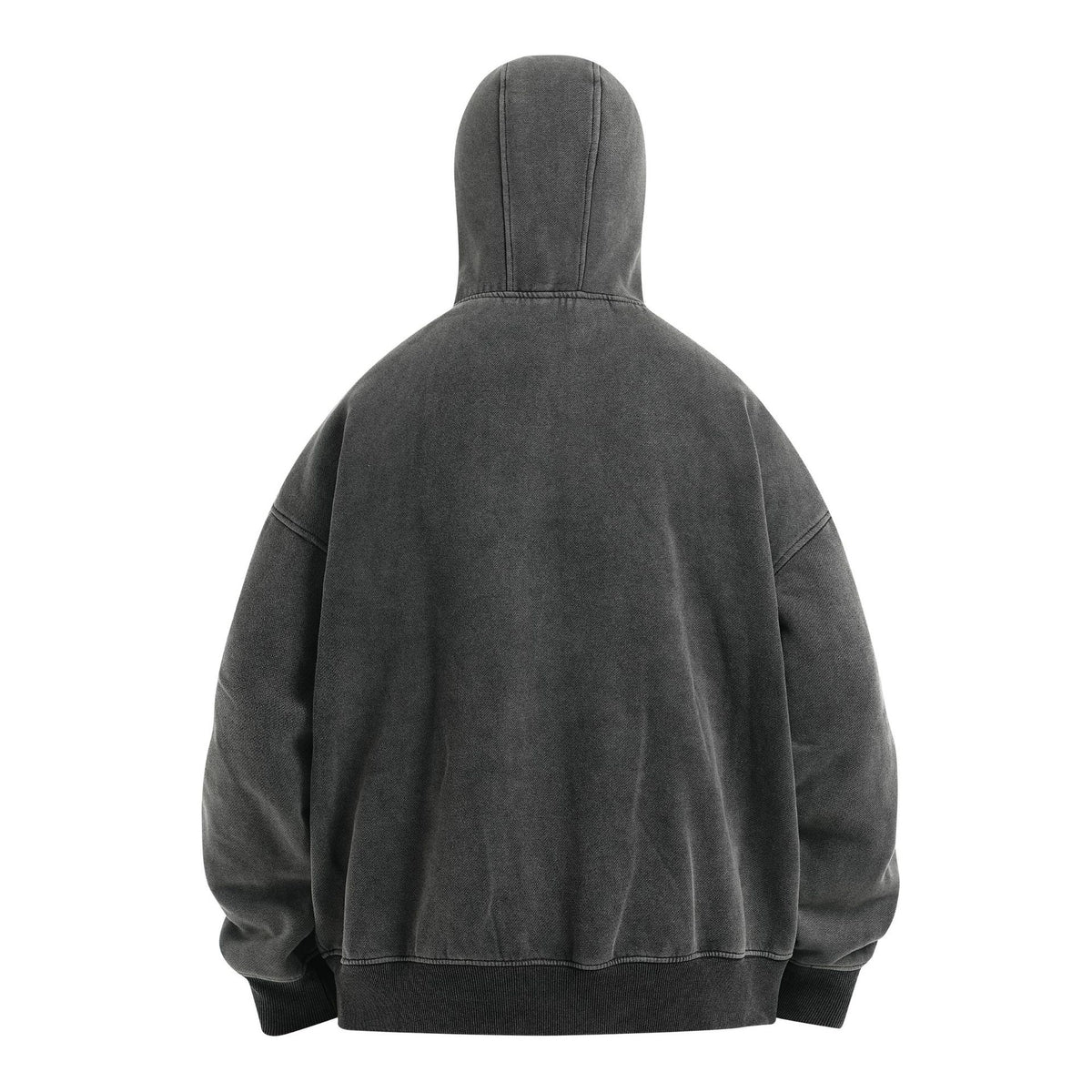 Balaclava-Zip-Hoodie – Verwaschener, oversized Full-Face-Sweater