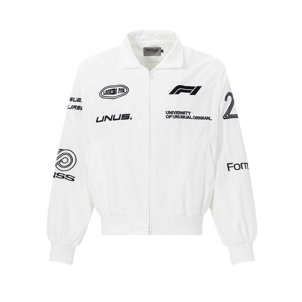 Zip Up Jacket Men – F1 Racing Graphic Oversized Bomber Jacket