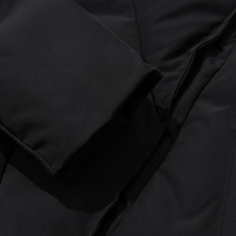 Men's Winter Puffer Jacket – Asymmetric Wrap Collar, High-Neck Quilted Coat in