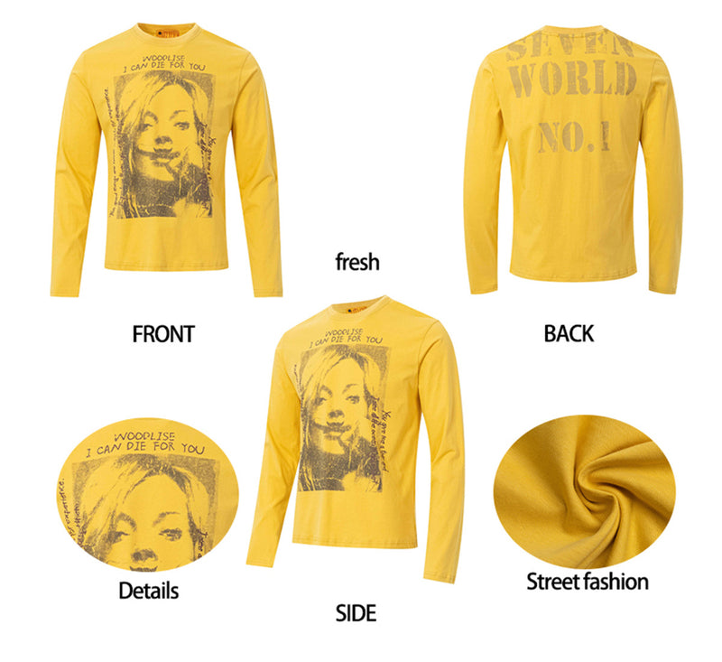 Langarmshirt mit Grafikprint, Street-Rock-Porträt und Rundhalsausschnitt