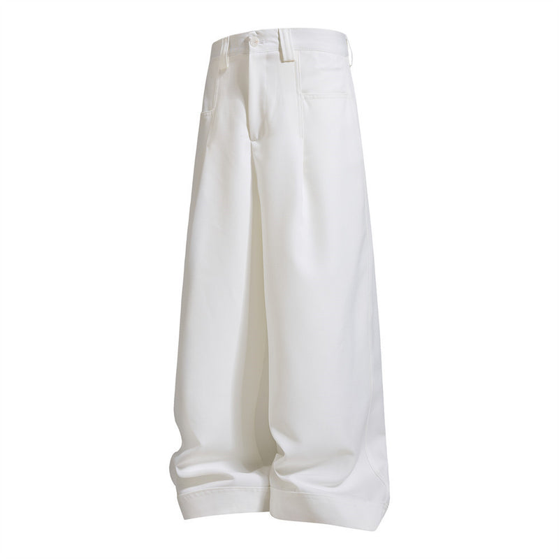 Herrenhose mit weitem Bein und Bundfalten – Loose Fit, unifarben