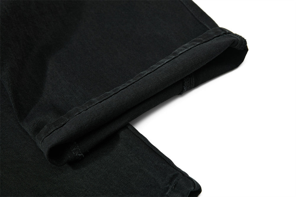 Wide-Leg-Carpenter-Jeans – Herrenjeans aus gewaschenem Denim mit asymmetrischer Knopfleiste und Utility-Details