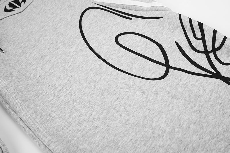 Streetwear-Jogginghose mit weitem Bein, Grafikprint & Seitenstreifen