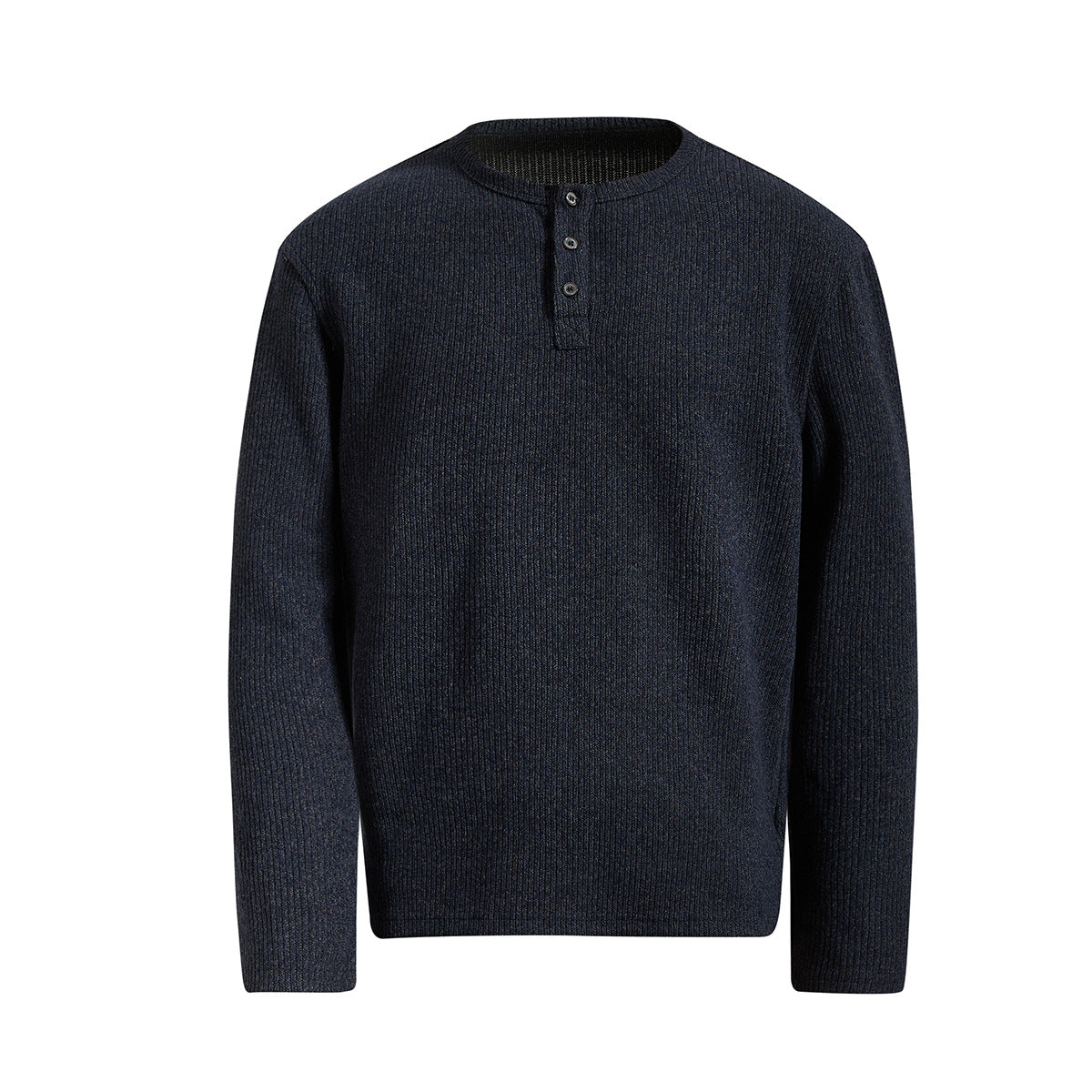 Men's Ribbed Henley Long-Sleeve Shirt – Vintage American Style