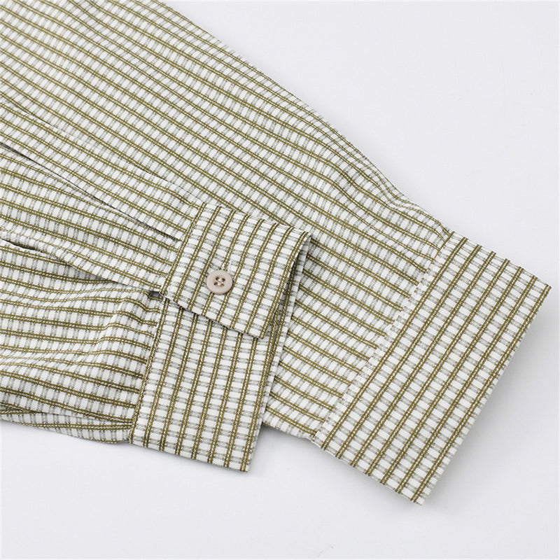 Men's Plaid Long Sleeve Oversized Button-Up Shirt