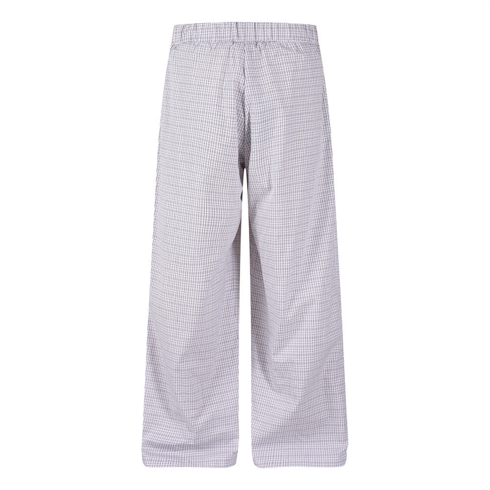 Plaid Wide-Leg Trousers – Men's Relaxed Fit Elastic Waist Pants