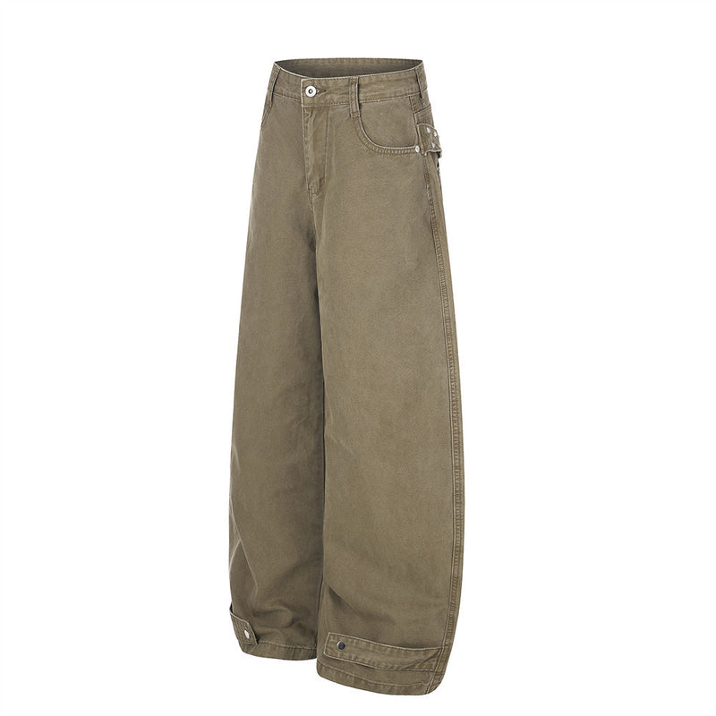 Wide-Leg Barrel Jeans – Men's Oversized Punk Vintage Washed Curved Silhouette