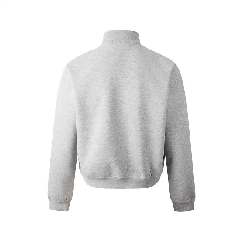 Mock Neck Full-Zip Sweatshirt Jacket – Relaxed Fit Fleece Zip-Up