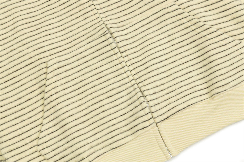 Striped Zip-Up Hoodie — Oversized American Vintage Fleece Cardigan
