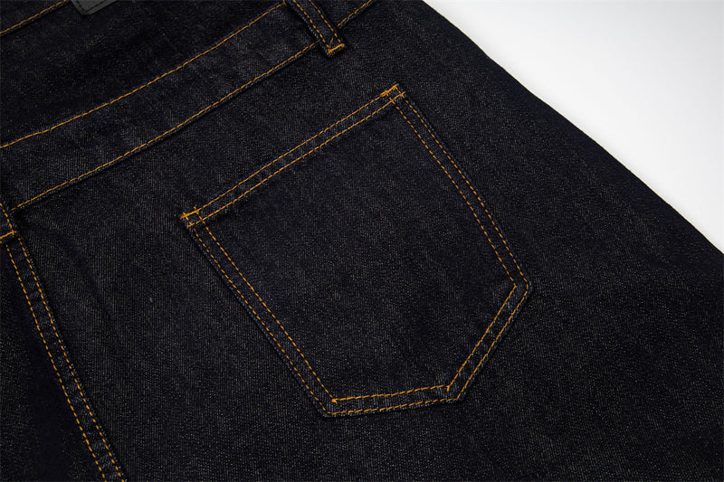 High-Waist Wide-Leg Jeans with Star Embroidery – Double Waistband Baggy Fit