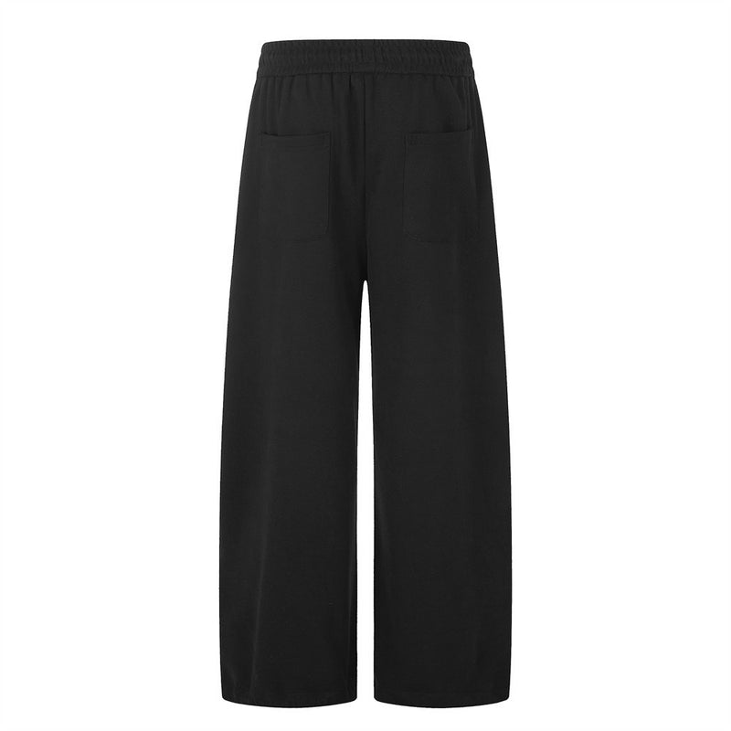 Men's Wide-Leg Sweatpants with Elastic Waist & Drawstring – Straight-Fit Casual