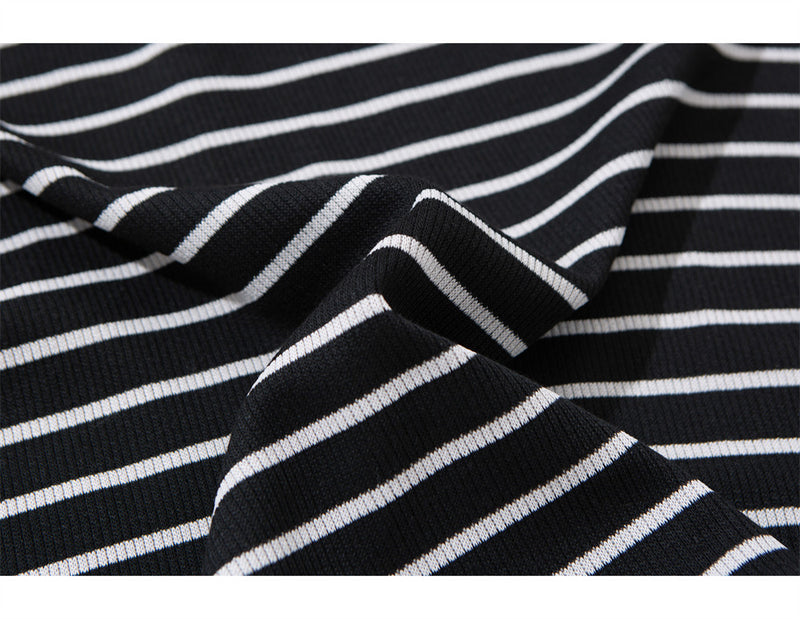 Striped V-Neck Long Sleeve Shirt – Men's Relaxed Fit Faux-Layered Top