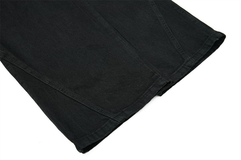 Wide-Leg-Carpenter-Jeans – Herrenjeans aus gewaschenem Denim mit asymmetrischer Knopfleiste und Utility-Details