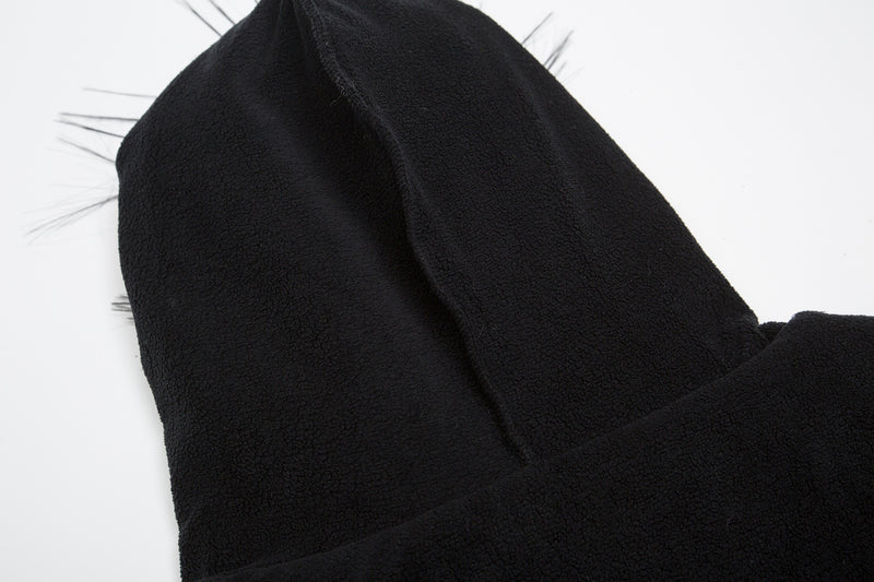 Blouson bomber à capuche et col en fourrure – Manteau d’hiver doublé polaire