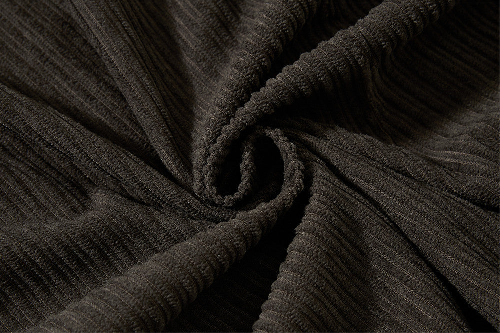 Chaqueta corta con cremallera y cuello alto - Corte holgado y textura de canalé
