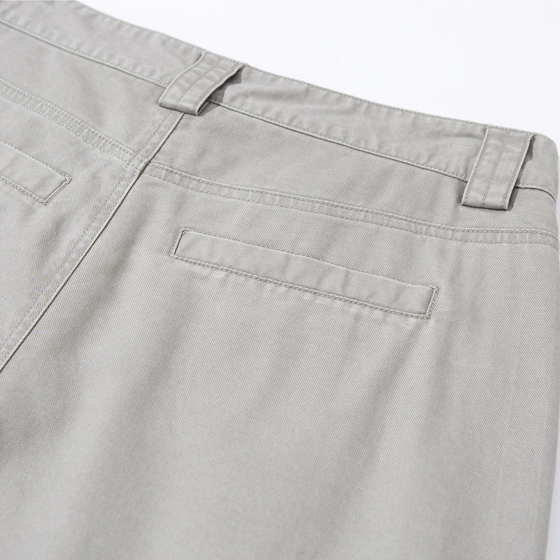 Men's Wide-Leg Workwear Trousers – Relaxed Straight-Cut Pants with Patch Pockets