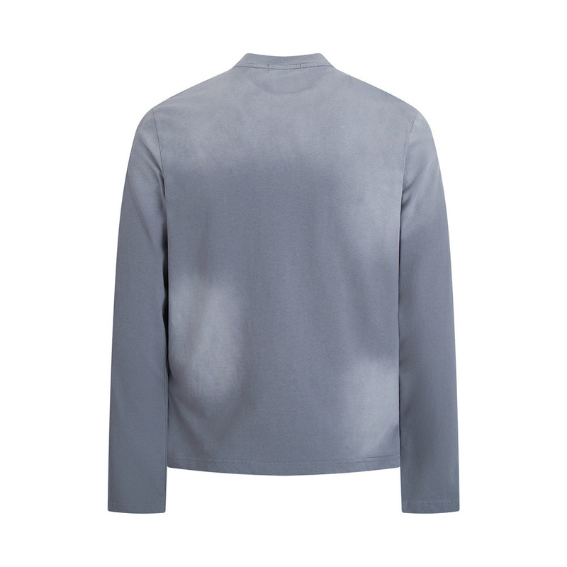 Galloping Horse Graphic Long-Sleeve T-Shirt — Vintage Washed Mock-Neck