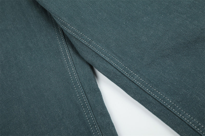 Baggy-Jeans mit weitem Bein für Herren – Kontrastnähte, gerade 5-Pocket-Denimhose