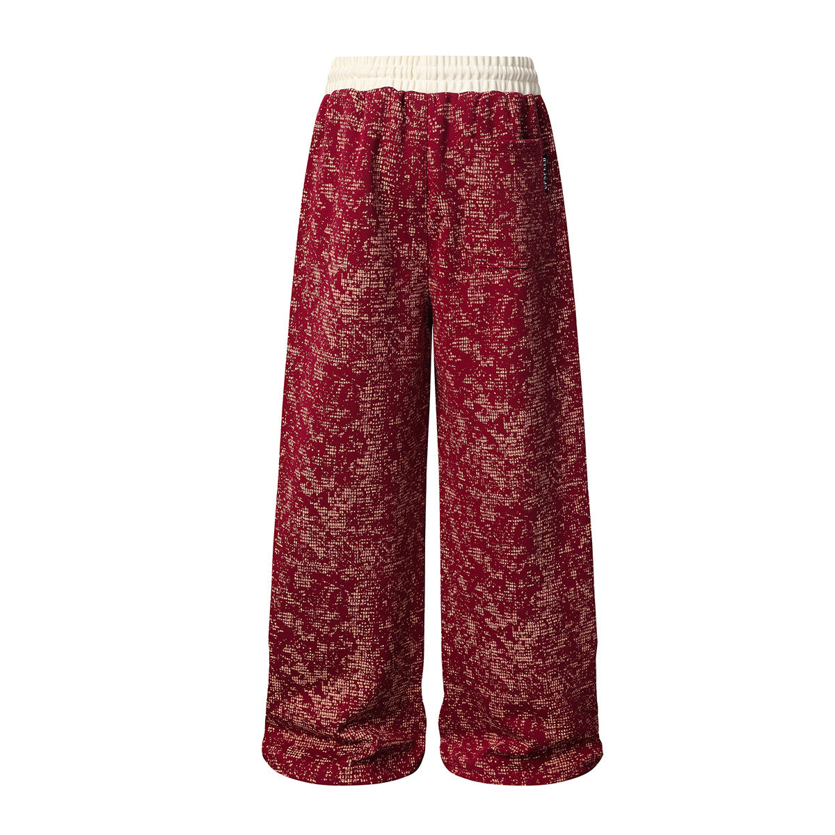 Pantalon de survêtement à jambes larges en maille jacquard délavée streetwear