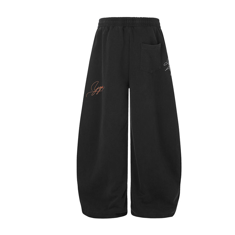 Pantalon de survêtement à jambes larges avec broderies graffiti signature et numéro 26