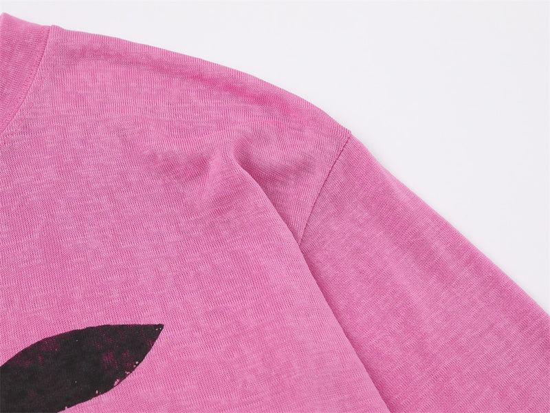 Langarmshirt mit Frucht-Print für Herren – Oversize-Rundhalsausschnitt, lässiges Oberteil