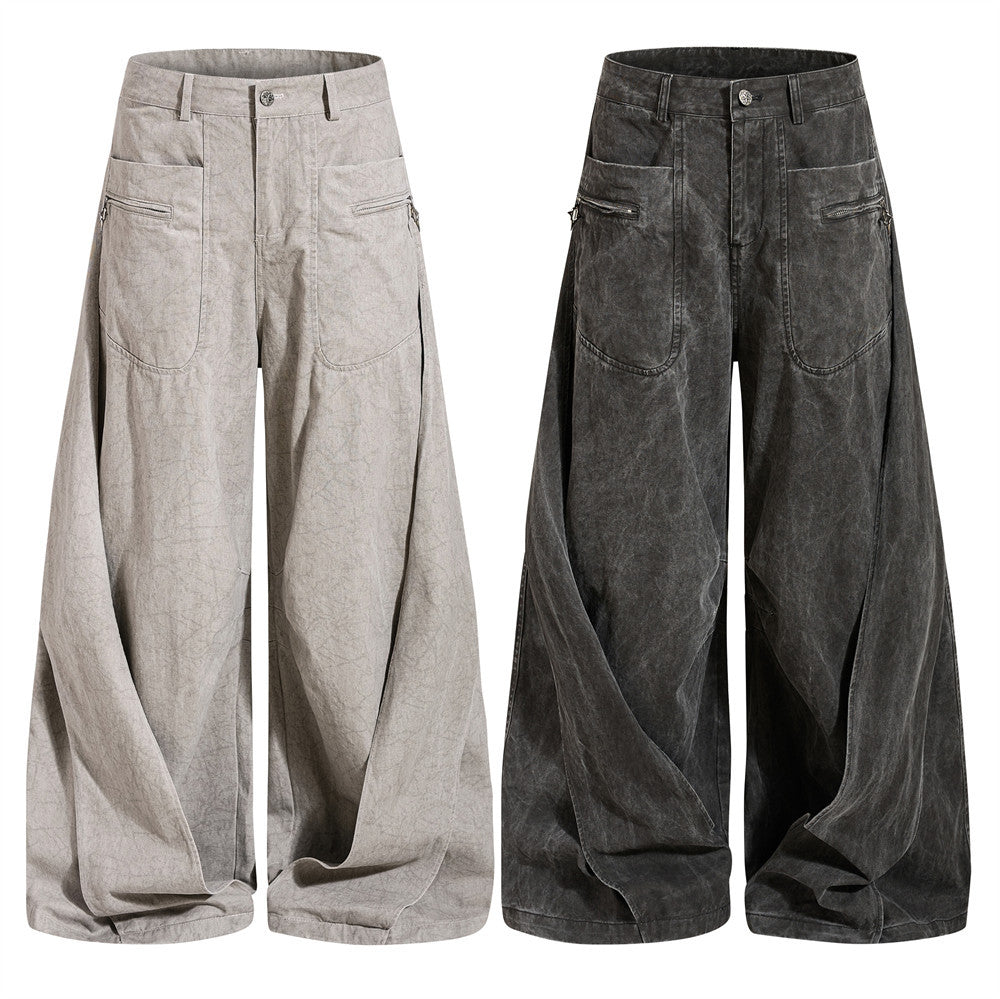 Pleated Wide-Leg Trousers | Tailored Streetwear – SEAKOFF – Seakoff