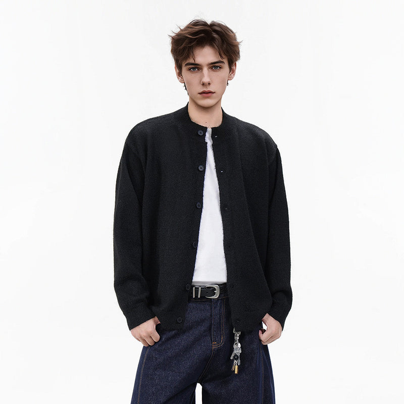 Gilet-pull boutonné oversize en maille pour homme