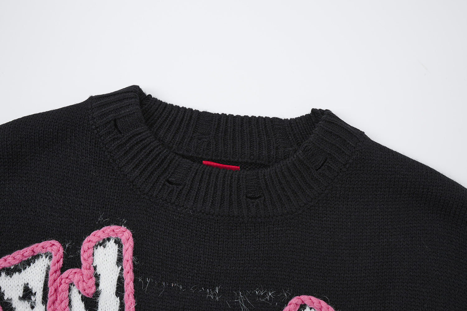 Pull en maille à lettres graffiti Wild Soul – Col rond oversize, style vintage américain