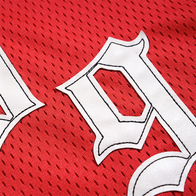 Men's V-Neck Gothic Letter Football Jersey Mesh Short-Sleeve Tee