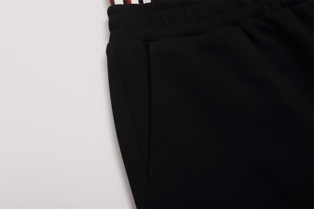 Wide-Leg Sweatpants with Leopard Print Double Waistband & Side Studs