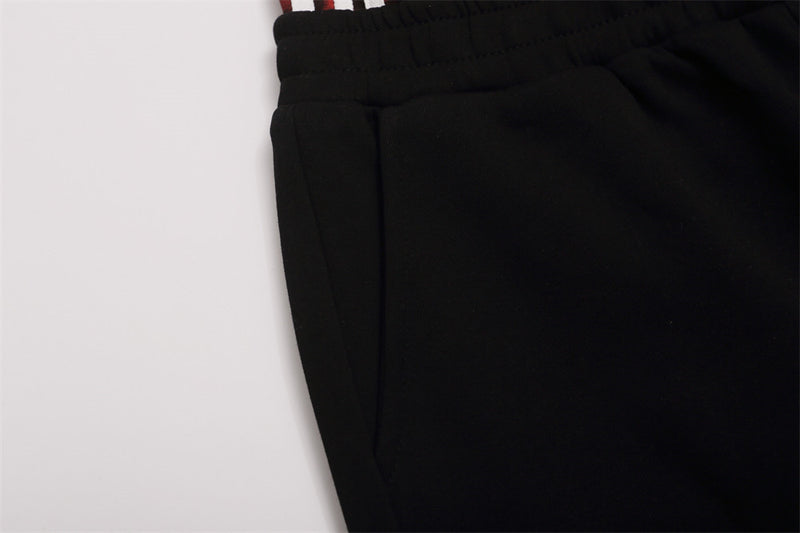 Wide-Leg Sweatpants with Leopard Print Double Waistband & Side Studs