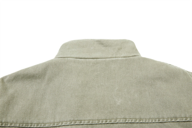 Men's Canvas Work Jacket – Vintage Punk Distressed Stand Collar with Scythe