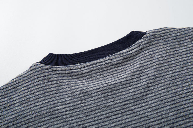 Long Sleeve Striped Colorblock T-Shirt – Oversized Relaxed Fit