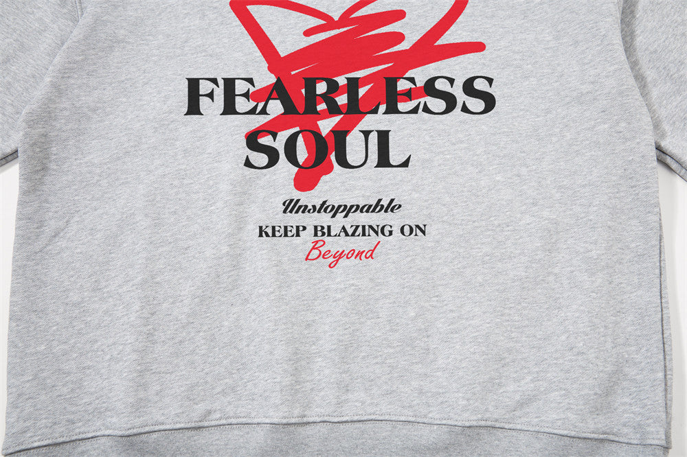 Fearless Soul Graphic Print Oversized Crewneck Sweatshirt