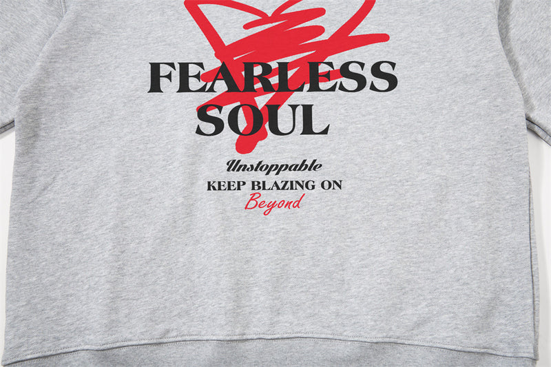 Fearless Soul Graphic Print Oversized Crewneck Sweatshirt