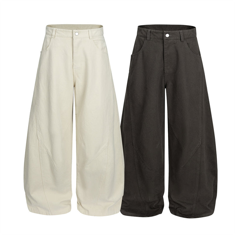 Wide-Leg Barrel Fit Pants – Oversized Silhouette Trousers for Men