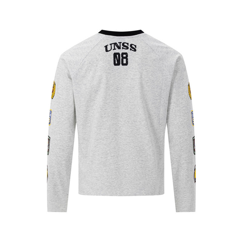 Maillot de soccer homme à manches longues et col en V avec écussons