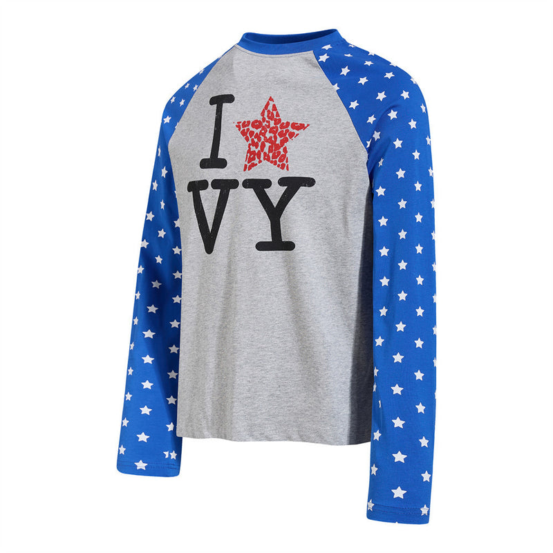 Men's Long Sleeve Raglan T-Shirt – Star Print Colorblock Graphic Tee