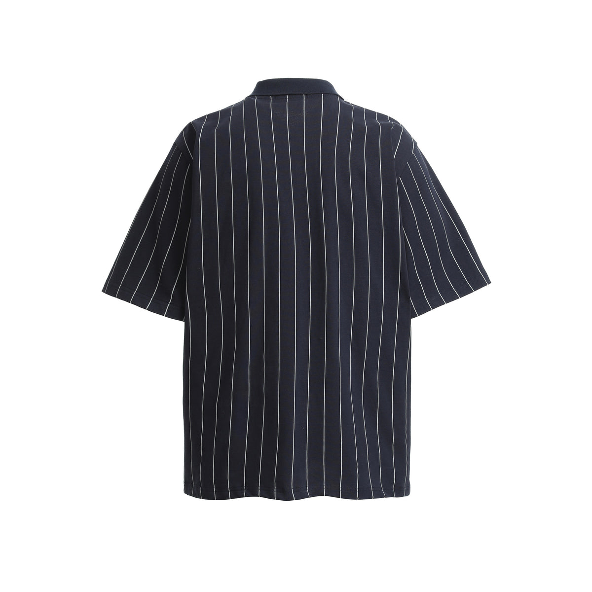Men's Short Sleeve Pinstripe Polo Shirt – Oversized Varsity Graphic Jersey