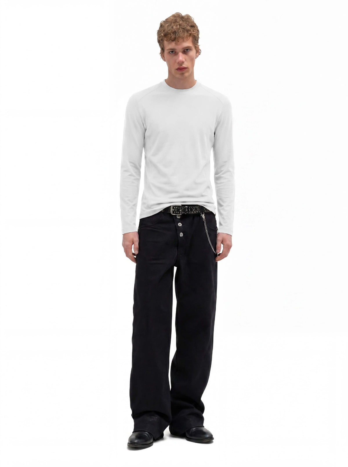 Men's Long Sleeve Crew Neck T-Shirt – Slim Fit Raglan Shoulder Tee