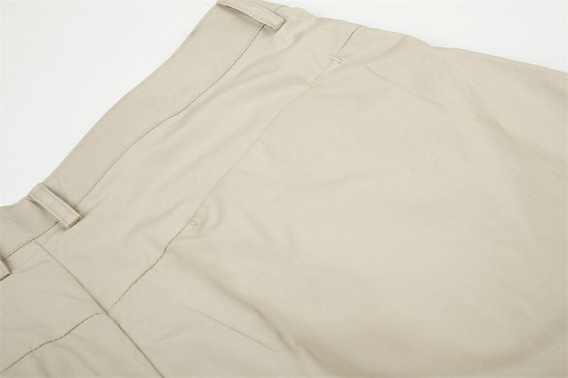 Wide-Leg Cargo Pants with Pleats and Large Side Pockets